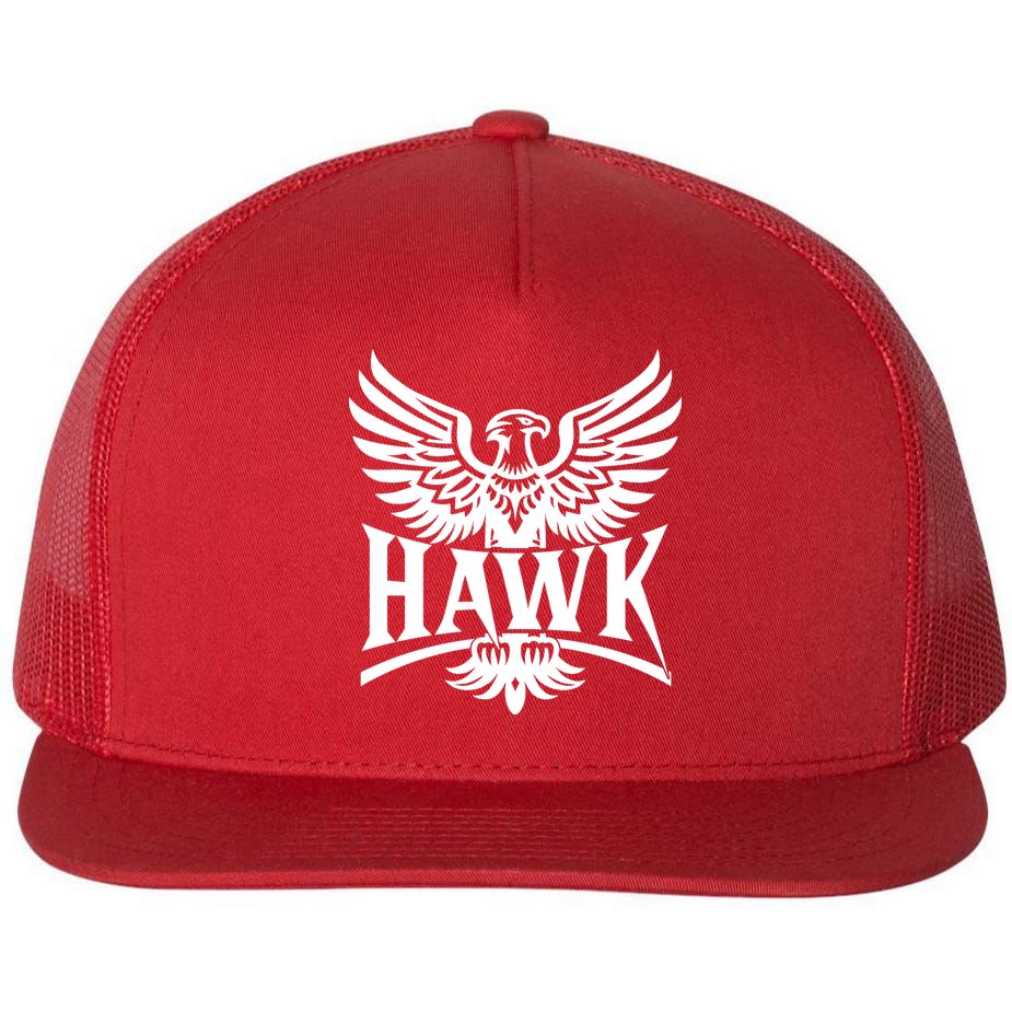 Hawk Bird Logo Flat Bill Trucker Hat