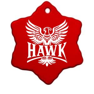 Hawk Bird Logo Ceramic Star Ornament