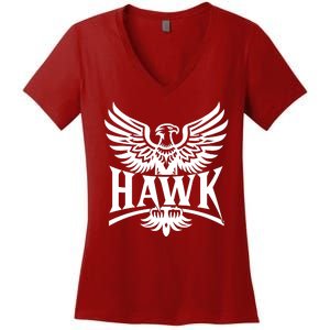 Hawk Bird Logo Women's V-Neck T-Shirt