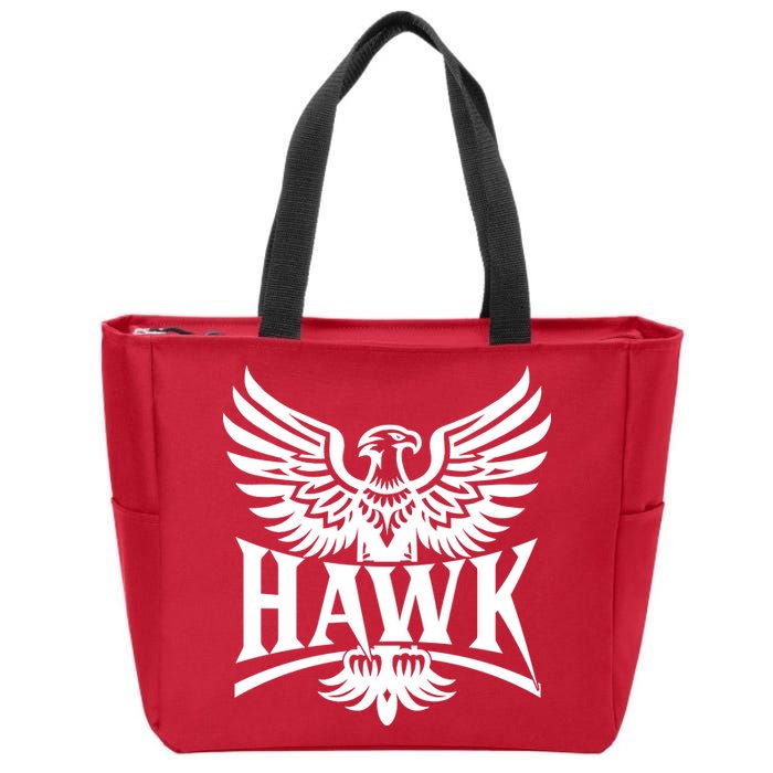 Hawk Bird Logo Zip Tote Bag