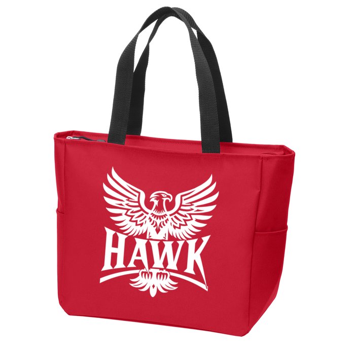 Hawk Bird Logo Zip Tote Bag