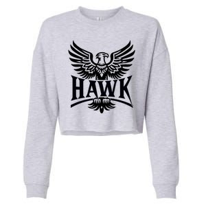 Hawk Bird Logo Cropped Pullover Crew