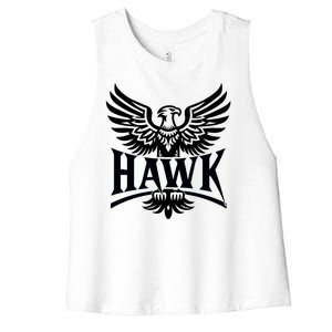 Hawk Bird Logo Women's Racerback Cropped Tank