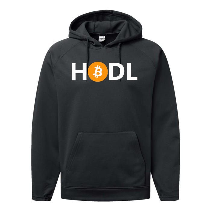 Hodl Bitcoin Logo Cryptocurrency Btc Gift Performance Fleece Hoodie