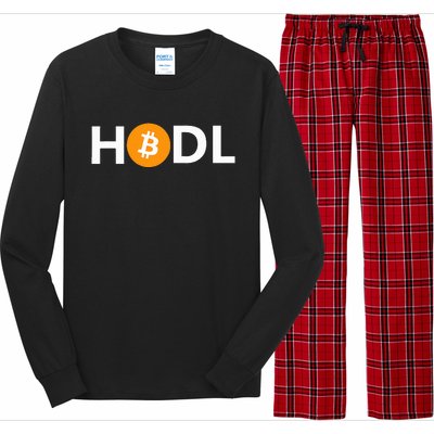 Hodl Bitcoin Logo Cryptocurrency Btc Gift Long Sleeve Pajama Set