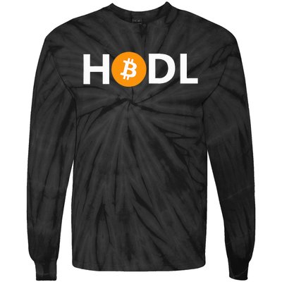 Hodl Bitcoin Logo Cryptocurrency Btc Gift Tie-Dye Long Sleeve Shirt