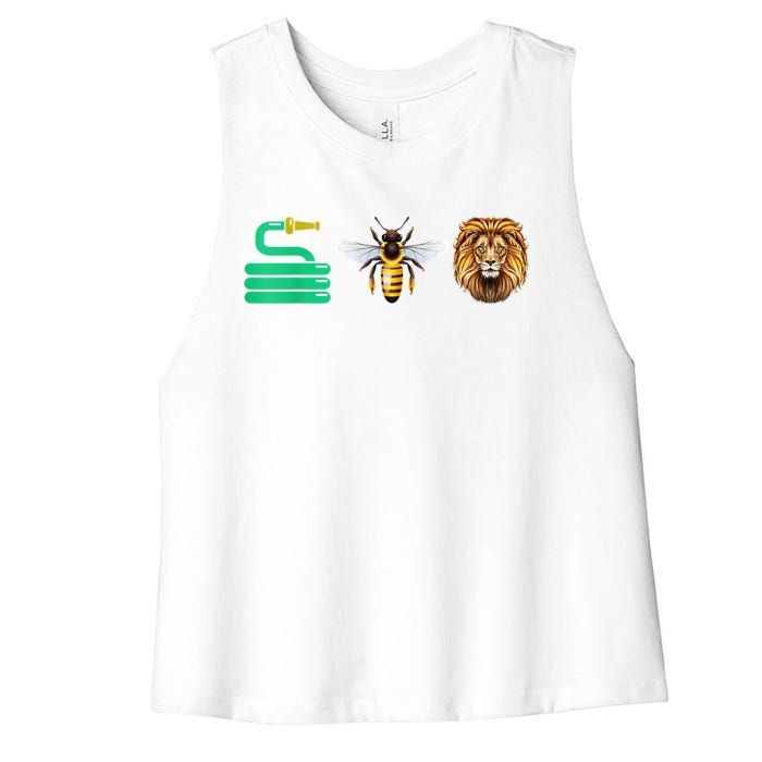 Hose Bee Lion Hose Be Lying Funny Women's Racerback Cropped Tank