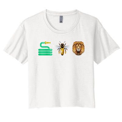 Hose Bee Lion Hose Be Lying Funny Women's Crop Top Tee