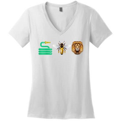 Hose Bee Lion Hose Be Lying Funny Women's V-Neck T-Shirt