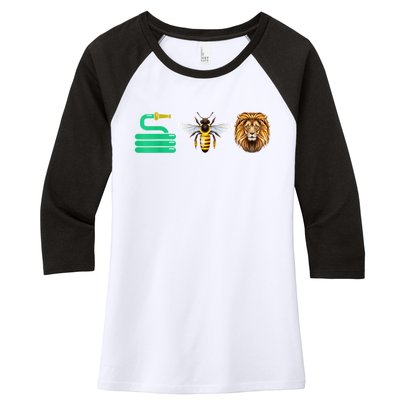 Hose Bee Lion Hose Be Lying Funny Women's Tri-Blend 3/4-Sleeve Raglan Shirt