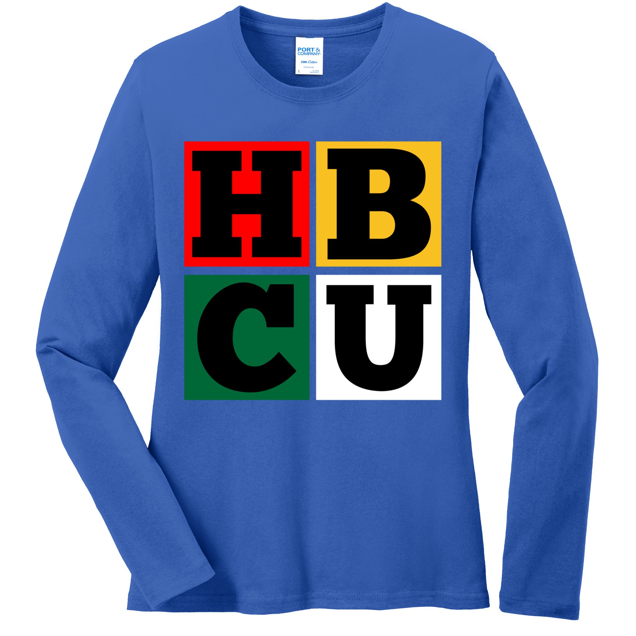 Hbcu Block Letters Grads Alumni Gift Ladies Long Sleeve Shirt