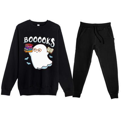 Halloween Books Librarian English Teacher Reader Reading Premium Crewneck Sweatsuit Set