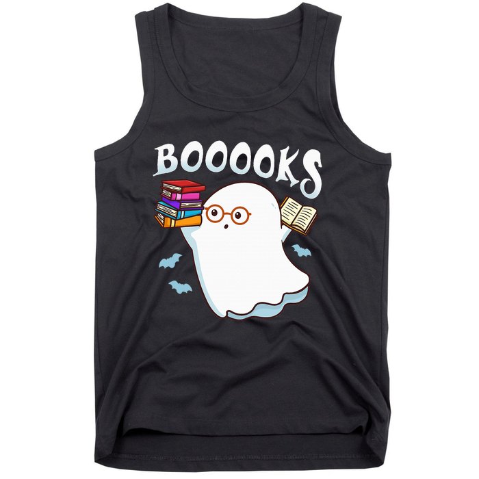 Halloween Books Librarian English Teacher Reader Reading Tank Top