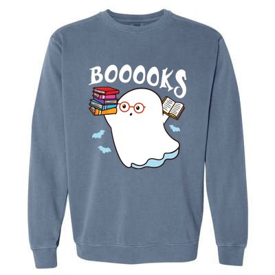 Halloween Books Librarian English Teacher Reader Reading Garment-Dyed Sweatshirt