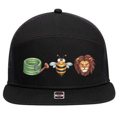 Hose Bee Lion Funny Meme Hose Bee Lion 7 Panel Mesh Trucker Snapback Hat