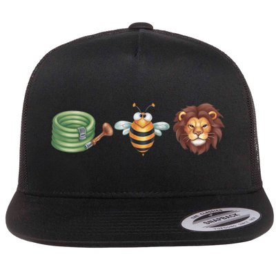 Hose Bee Lion Funny Meme Hose Bee Lion Flat Bill Trucker Hat