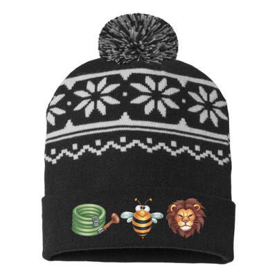 Hose Bee Lion Funny Meme Hose Bee Lion USA-Made Snowflake Beanie