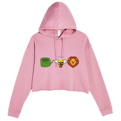 Hose Bee Lion Crop Fleece Hoodie