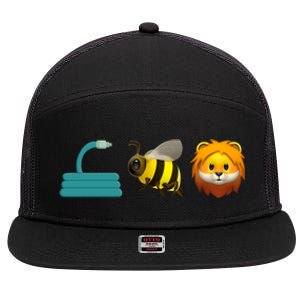 Hose Bee Lion Emoji 7 Panel Mesh Trucker Snapback Hat