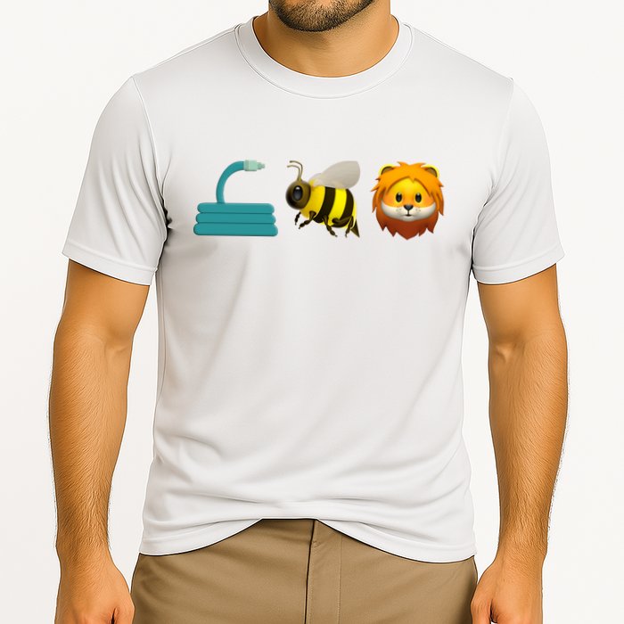 Hose Bee Lion Emoji Cooling Performance Crew T-Shirt