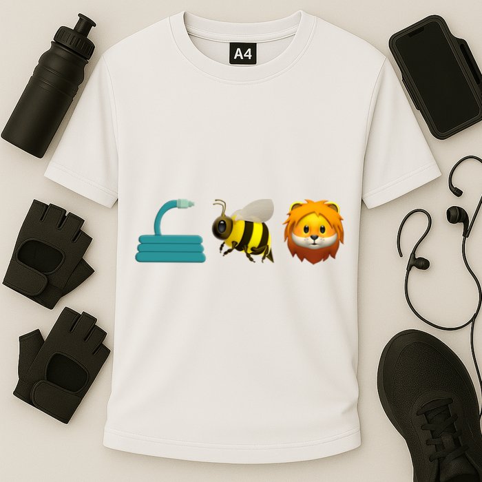 Hose Bee Lion Emoji Cooling Performance Crew T-Shirt