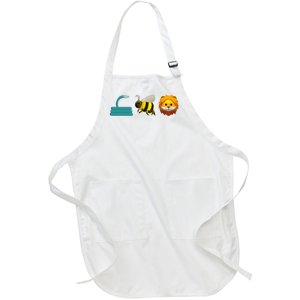 Hose Bee Lion Emoji Full-Length Apron With Pockets