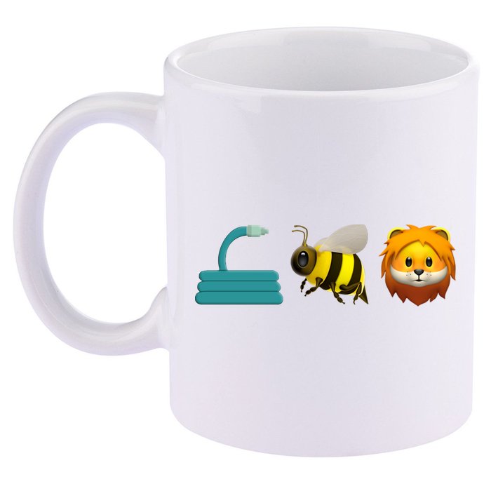 Hose Bee Lion Emoji 11oz C Handle Ceramic Mug