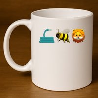 Hose Bee Lion Emoji 11oz C Handle Ceramic Mug