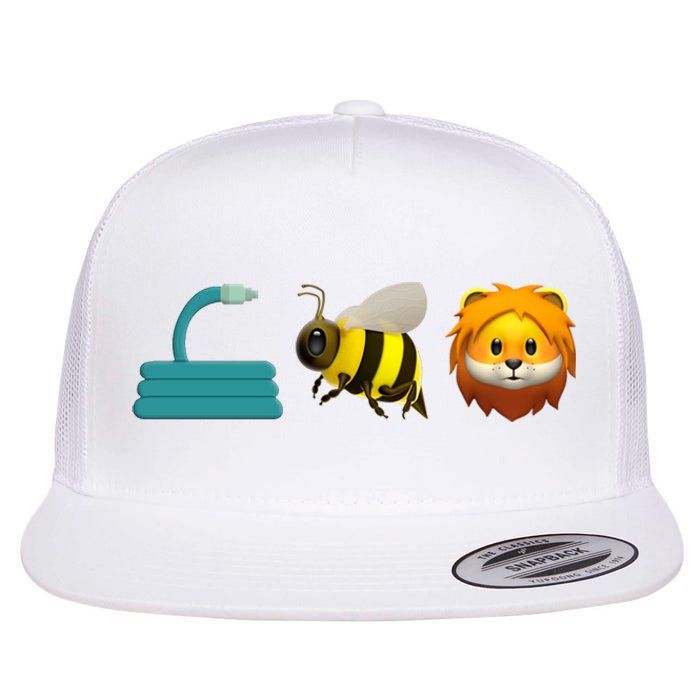 Hose Bee Lion Emoji Flat Bill Trucker Hat