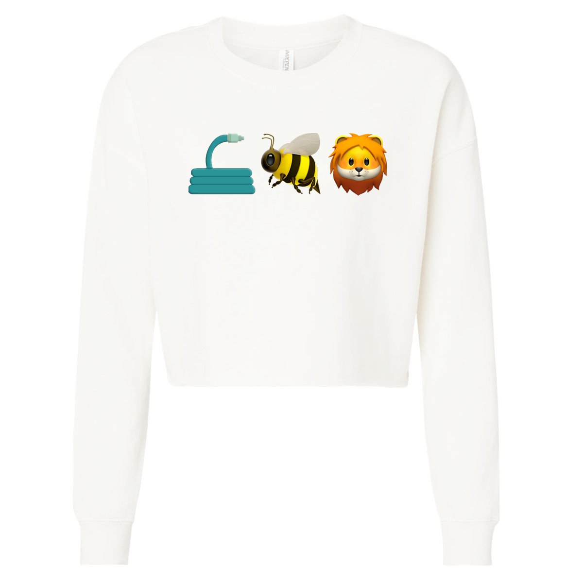 Hose Bee Lion Emoji Cropped Pullover Crew