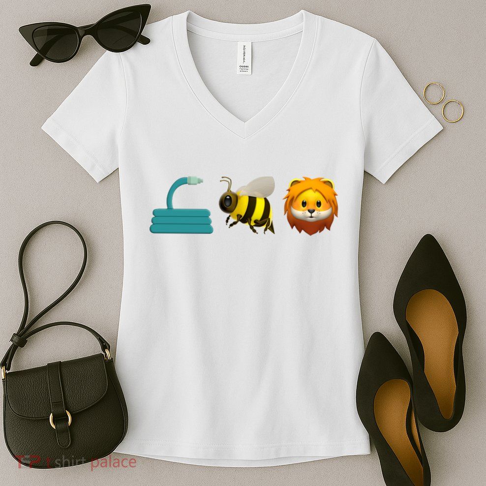 Hose Bee Lion Emoji Women's V-Neck T-Shirt