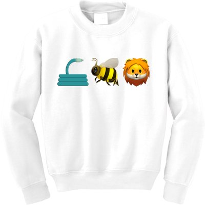Hose Bee Lion Emoji Kids Sweatshirt