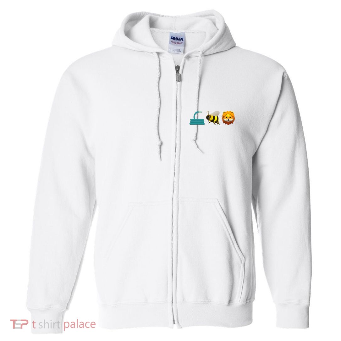 Hose Bee Lion Emoji Full Zip Hoodie
