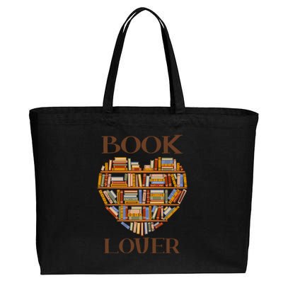 Heart Book Lover Gift For Reading Books Cotton Canvas Jumbo Tote