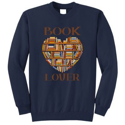 Heart Book Lover Gift For Reading Books Tall Sweatshirt