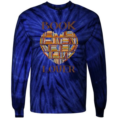 Heart Book Lover Gift For Reading Books Tie-Dye Long Sleeve Shirt