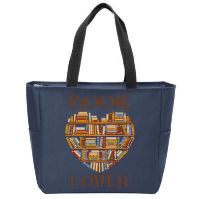 Heart Book Lover Gift For Reading Books Zip Tote Bag