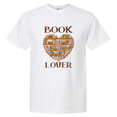 Heart Book Lover Gift For Reading Books Garment-Dyed Heavyweight T-Shirt