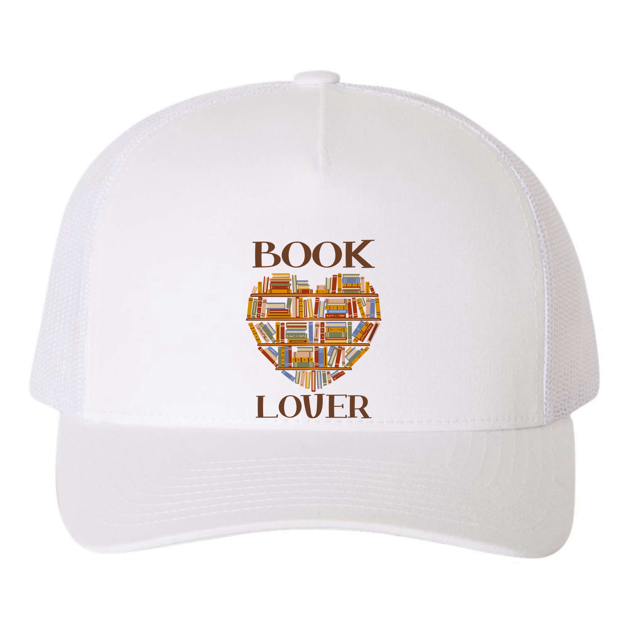 Heart Book Lover Gift For Reading Books Yupoong Adult 5-Panel Trucker Hat