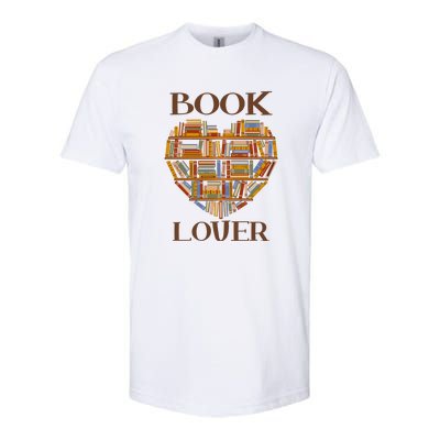 Heart Book Lover Gift For Reading Books Softstyle CVC T-Shirt