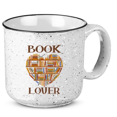 Heart Book Lover Gift For Reading Books 15oz Campfire Ceramic Mug