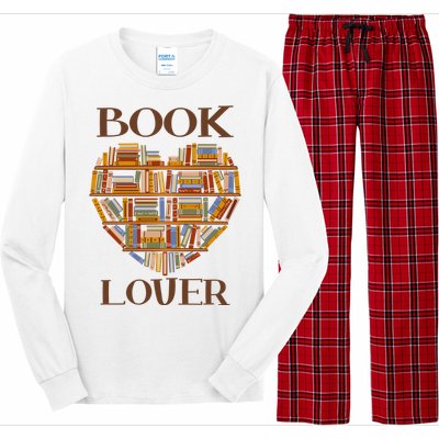 Heart Book Lover Gift For Reading Books Long Sleeve Pajama Set