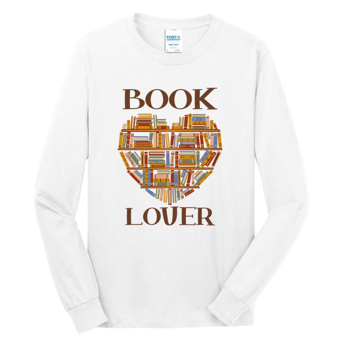 Heart Book Lover Gift For Reading Books Tall Long Sleeve T-Shirt