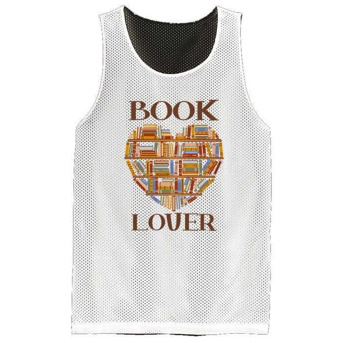 Heart Book Lover Gift For Reading Books Mesh Reversible Basketball Jersey Tank