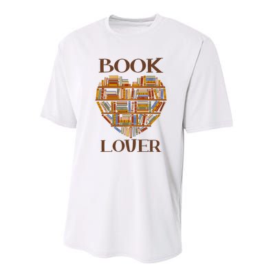 Heart Book Lover Gift For Reading Books Performance Sprint T-Shirt