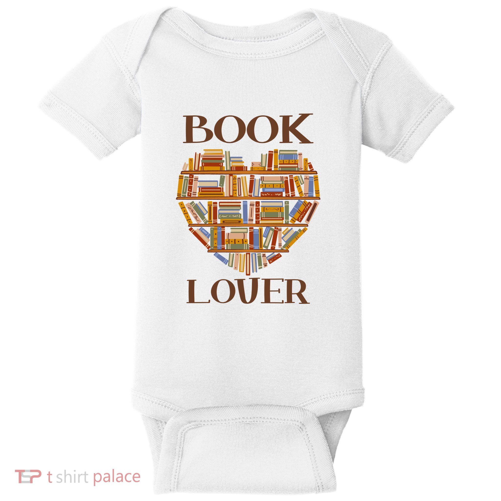 Heart Book Lover Gift For Reading Books Baby Bodysuit