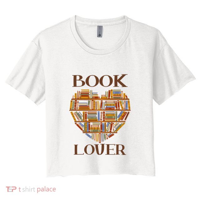 Heart Book Lover Gift For Reading Books Crop Top