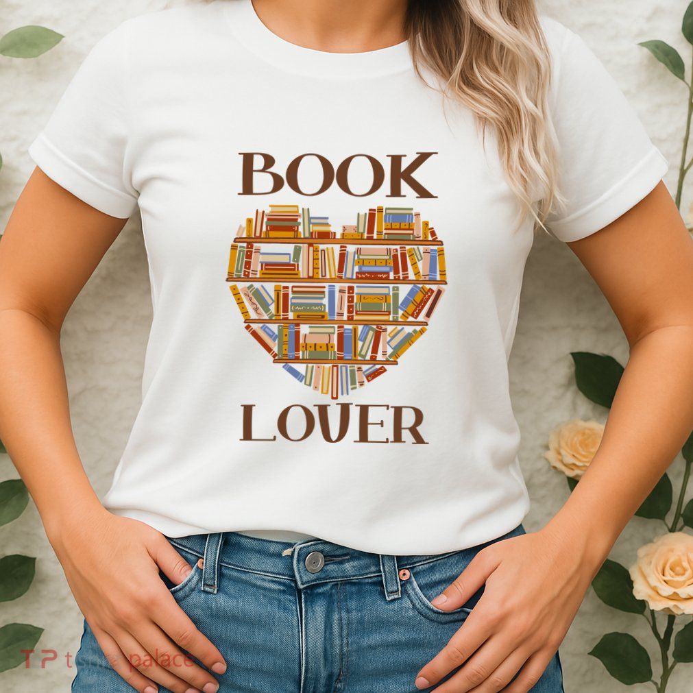 Heart Book Lover Gift For Reading Books Womens T-Shirt