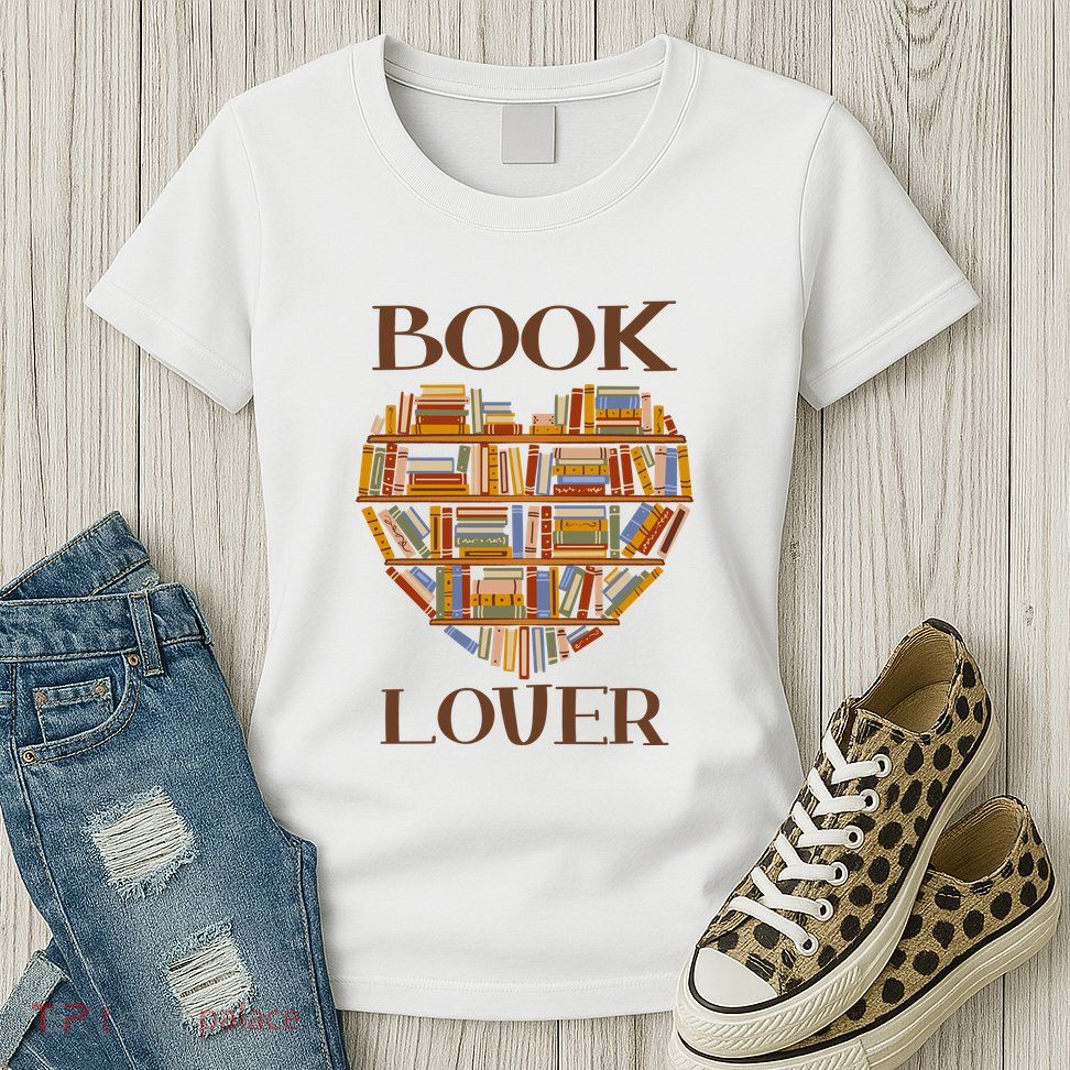 Heart Book Lover Gift For Reading Books Womens T-Shirt