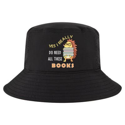 Hedgehog Book Lovers Funny Reading Books Library Literacy Cool Gift Cool Comfort Performance Bucket Hat